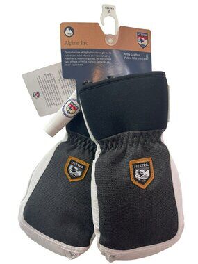 Hestra Alpine Pro Army Leather Patrol Mittens Charcoal Unisex Sz M MSRP$175 NWT